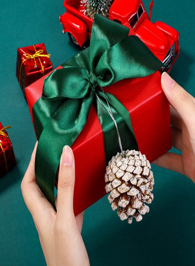 Fovths 30 Pieces 2 Size Christmas Pine Cones with String Mini Rustic Pinecones Bulk Ornaments for Xmas Tree Crafts Holiday Home Hanging Ornament Party Favor Fireplace Table Centerpiece, White - Image 5